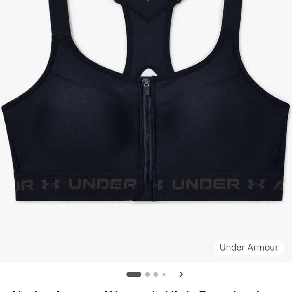 Under Armour Midnight Black Zipper Sports Bra